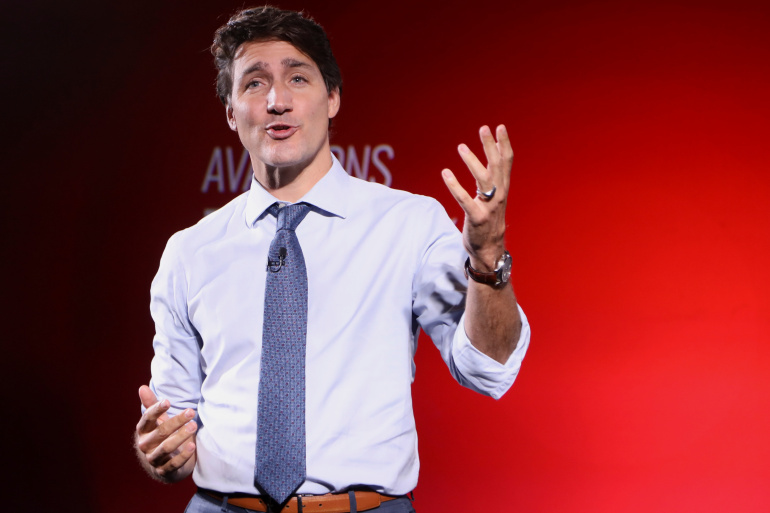 Canada's Liberal PM Trudeau campaigns in Toronto